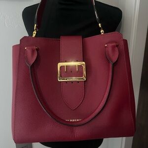 Authentic Burberry Medium Soft Grain Leather Buckle Shoulder Bag